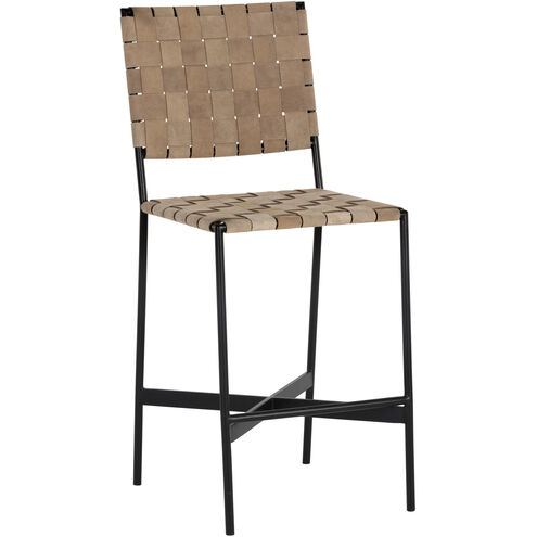 Omari 43 inch Suede Light Tan Leather Counter Stool